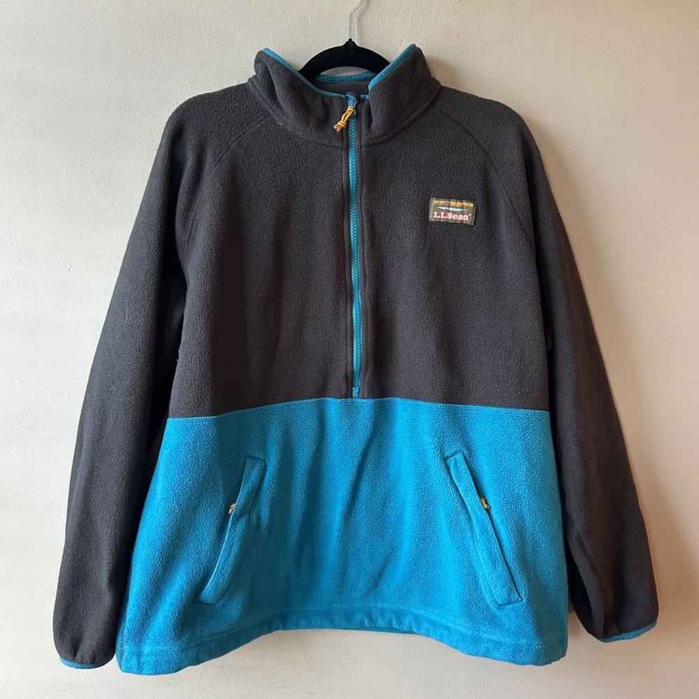 LL Bean Mens XL Half‎ Zip Mountain Classic Fleece Pullover Jacket  Charcoal Blue